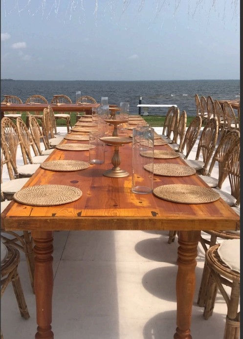 8*3 Light Brown Naked Farm Table